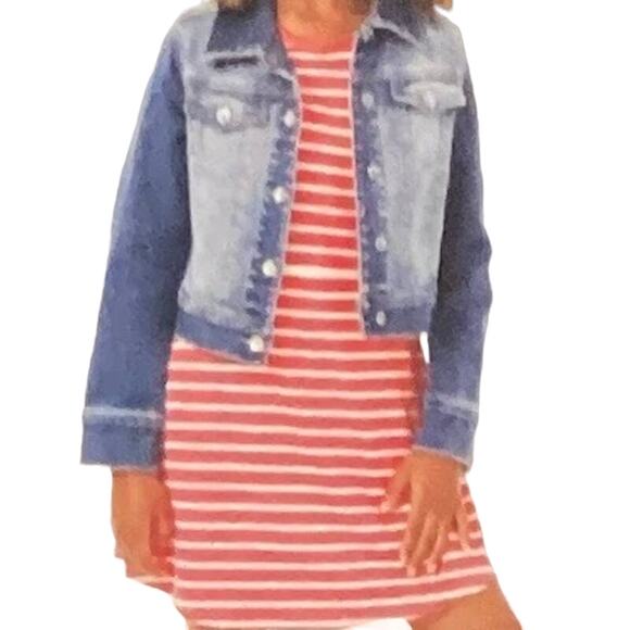 Members Mark  Juniors Pink Dress with Denim Jacket 14/16 - Picture 1 of 6